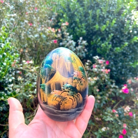 Vintage japanese painted egg - Picture 1 of 5